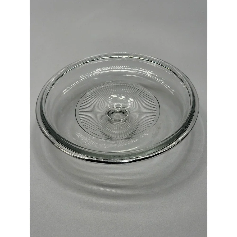 Clear Glass Pot Lid Replacement With Knob‎ Ribbed Design Pyrex G5C